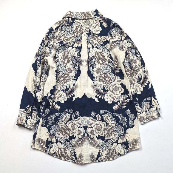 Soft Surroundings Top Women's Size PM Floral St. Remy Button Down Tunic - Picture 5 of 10